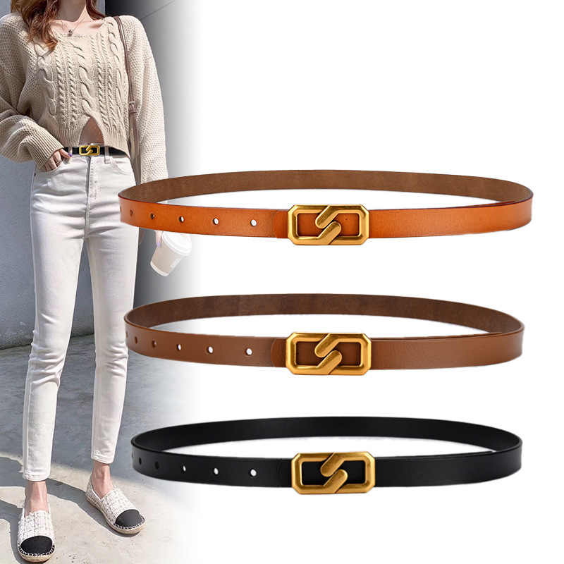 Factory Direct Sale Cowhide Belt for Women, Korean Style Versatile Trendy Jeans Belt Buckle, Genuine Leather Casual Belt Wholesale Factory Direct Sale Cowhide Belt for Women, Korean Style Versatile Trendy Jeans Belt Buckle, Genuine Leather Casual Belt Wholesale