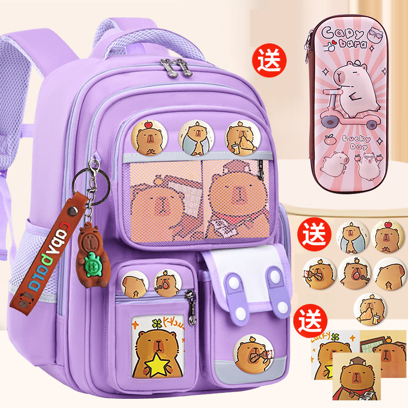 Mochila escolar para estudiantes de primaria niñas Grado 1 - 3 - 6 6 - 9 - 12 niños de 6 años de edad Mochila de hombro de luz infantil