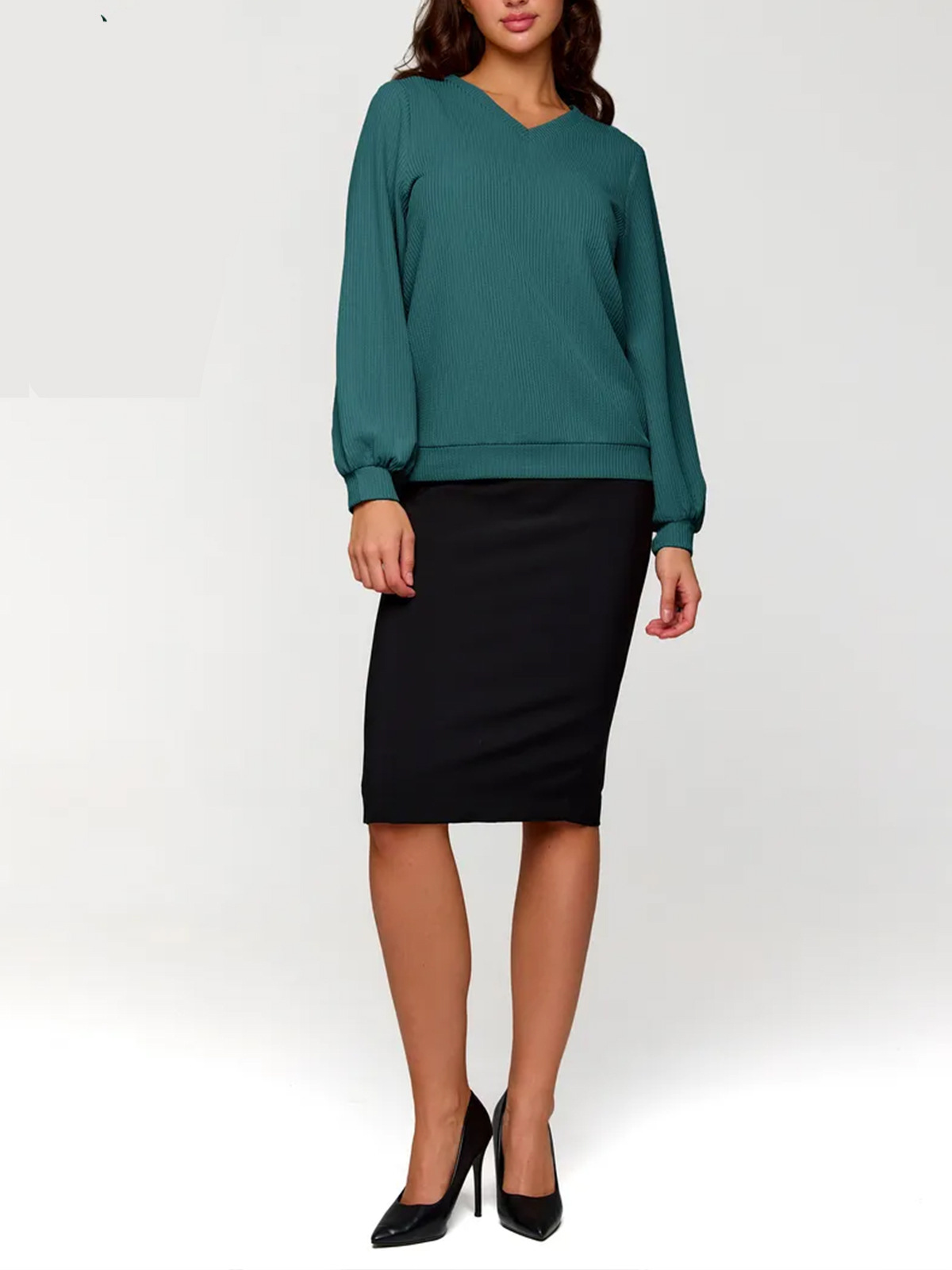 Comercio extranjero ropa de mujer transfronteriza Rusia explosión otoño invierno camisetas de punto de color sólido al por mayor fabricantes de camisetas de punto suéter de cuello en V mujeres