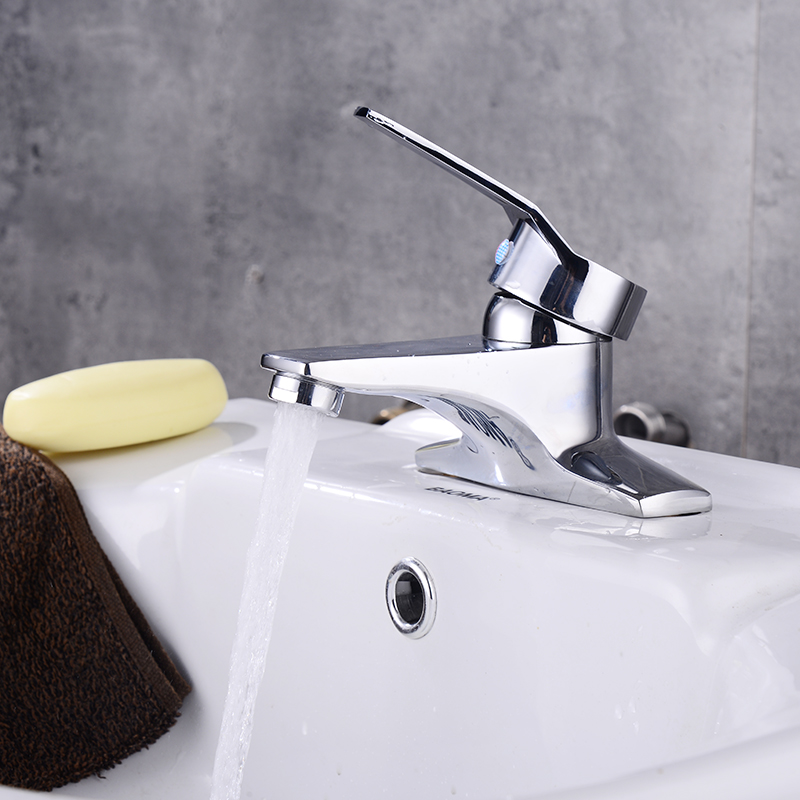 Bathroom Double-Hole Triple-Hole Two-Handle Basin Faucet, Old-Style Pedestal Basin Faucet, Hot and Cold Washbasin Faucet