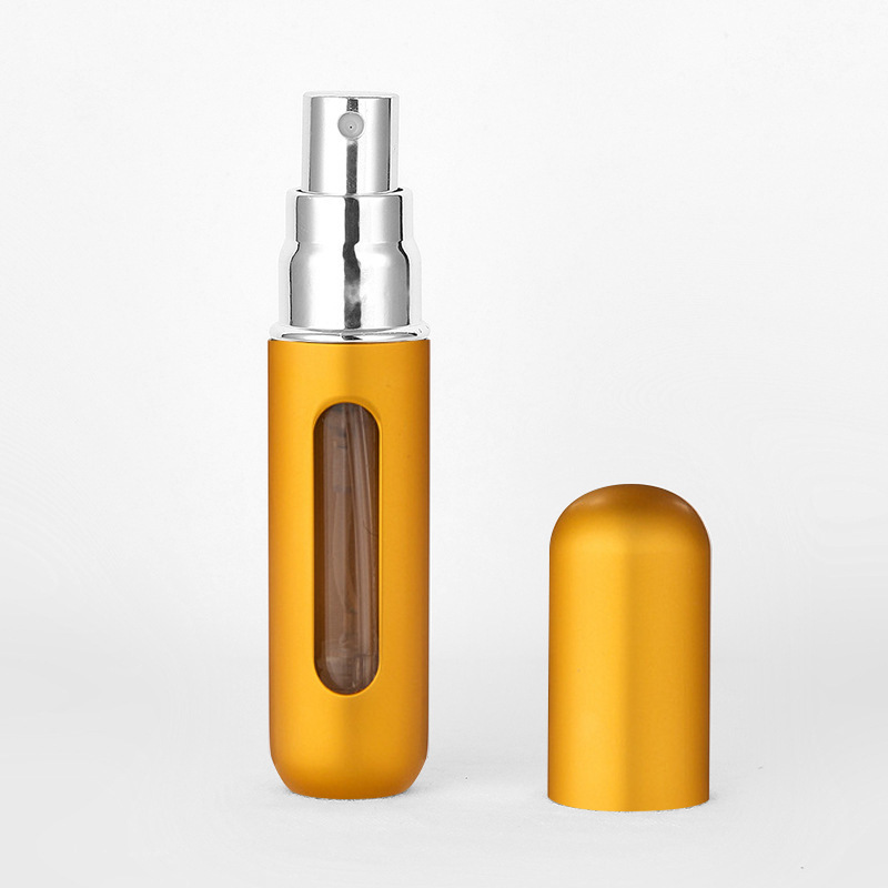 5ml de carga directa inferior perfume sub-botella portátil tipo empuje muestra de aerosol de aluminio botella vacía mini niebla fina sub-embalaje artefacto