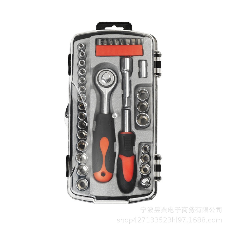 厂家直销35件套筒组合扳手套装汽修工具家用工具组套五金工具套