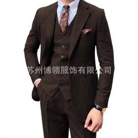 新款男士西装人字形单排扣男式婚纱休闲修身新款西装和男士晚礼服