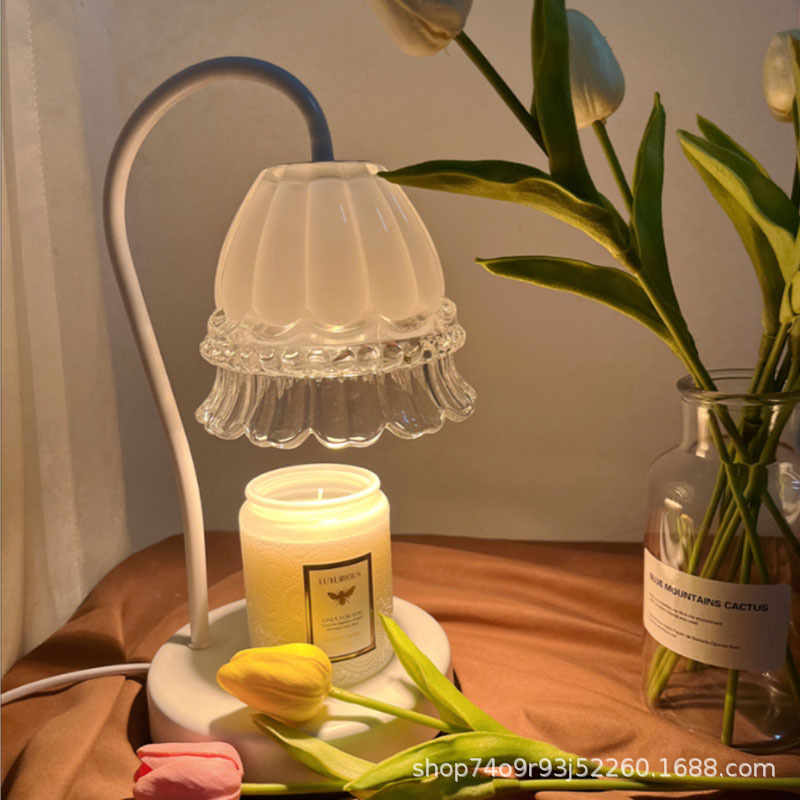 Yougu Jinglan lámpara de aromaterapia de mármol vela de fusión lámpara de vela ins Corea del Sur dormitorio romántico oscurecimiento lámpara de mesa lámpara de cera de fusión