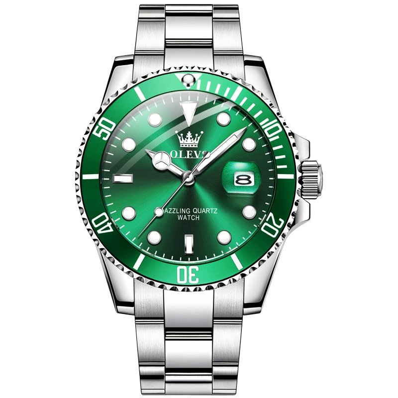 Men’s quartz watch 5885, 41 mm, 30M waterproof, stainless steel bracelet