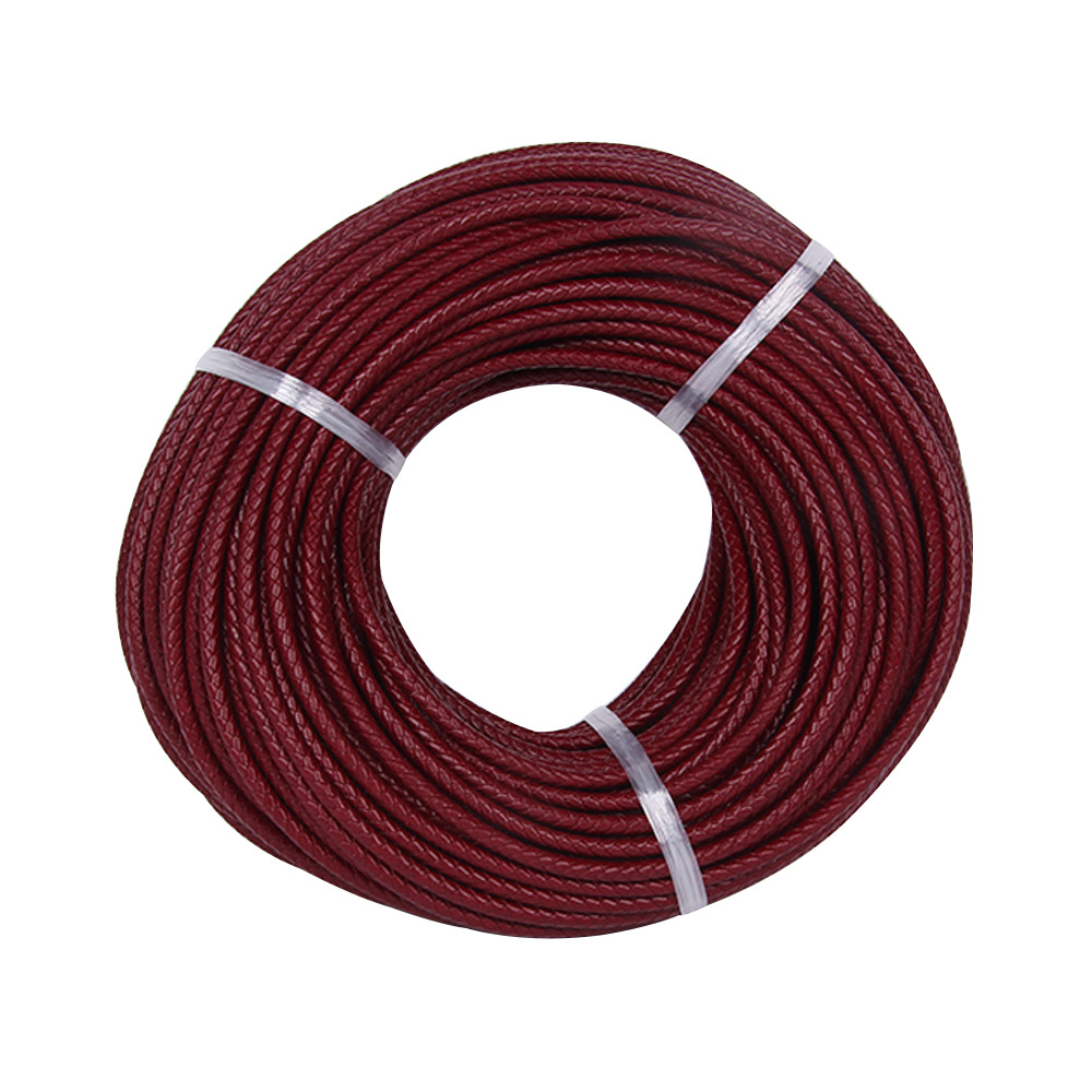 Pulsera de cuerda de cuero de vaca de primera capa cuerda de cuero Zhou Sheng mismo estilo cuerda de cuero tejida adecuada para Zhou Sheng cuentas de la suerte accesorios de joyería de oro duro