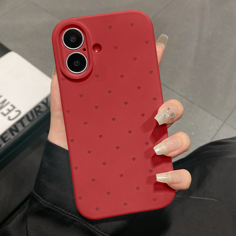 Liquid Silicone Is Suitable for Apple 17 Soft Ip16Promax Polka Dot 15Ai Button Full-Cover 14 Sets 13 Mobile Phone Cases