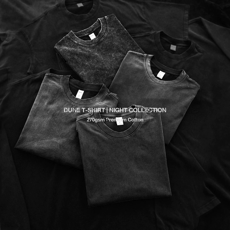 Jiethan мужская одежда | дюна футболка ночь серия 25 весна и лето 270G хлопок европейский и американский ретро стирание старые короткие рукава мужчины