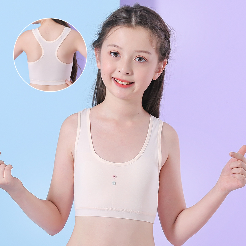 Chaleco pequeño para niñas en etapa de desarrollo, ropa interior para adolescentes, sujetador estilo coreano para niñas de primaria y secundaria, transpirable y absorbente del sudor.
