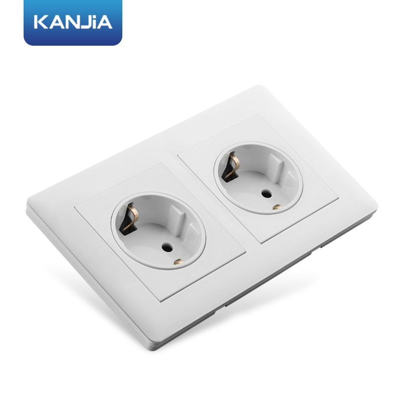 二位德国插座146型德标插座面板墙壁电源出口欧规欧式德式插座