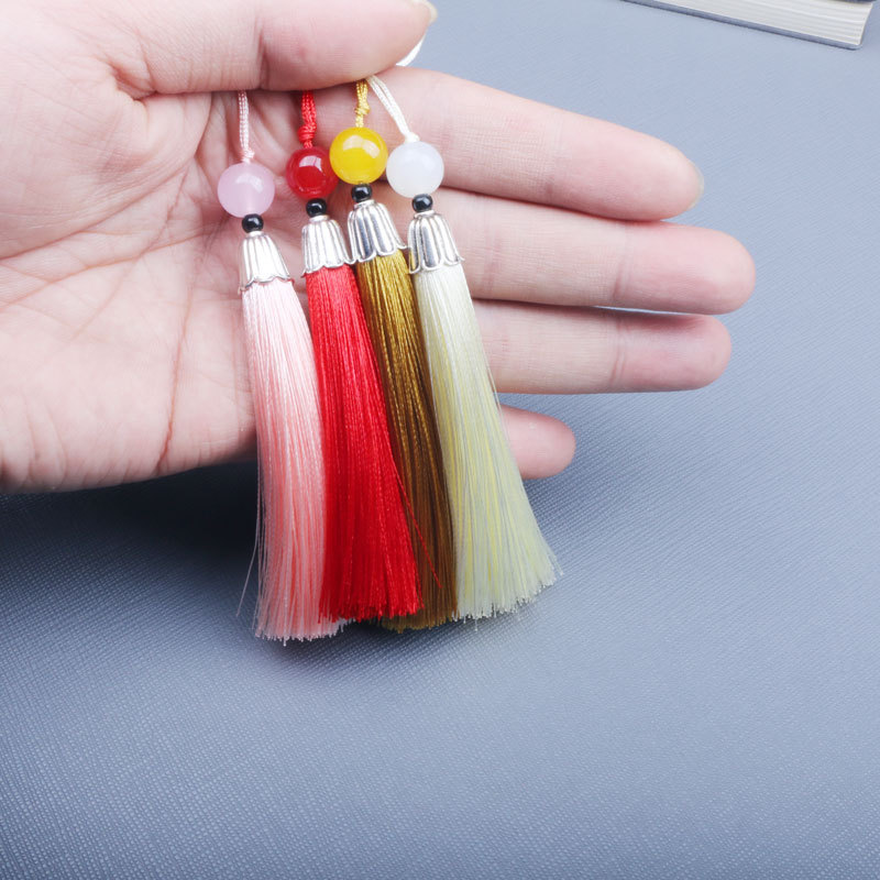 Handmade Iron Hat with Beads, Small Tassels, Hanging Tassels, Ancient Style Costume Sachets, Hanging Beard Bookmarks, Extra Filament Chinese Knot