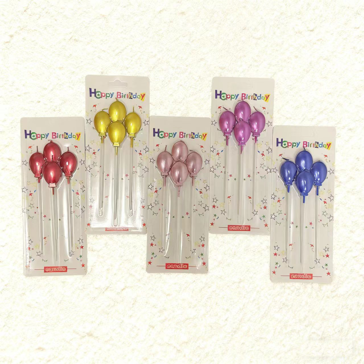 Tela de cumpleaños vela de globos horneado decoración creativa 3D estereoscópico pentacos lindos niños fiesta vela de cumpleaños