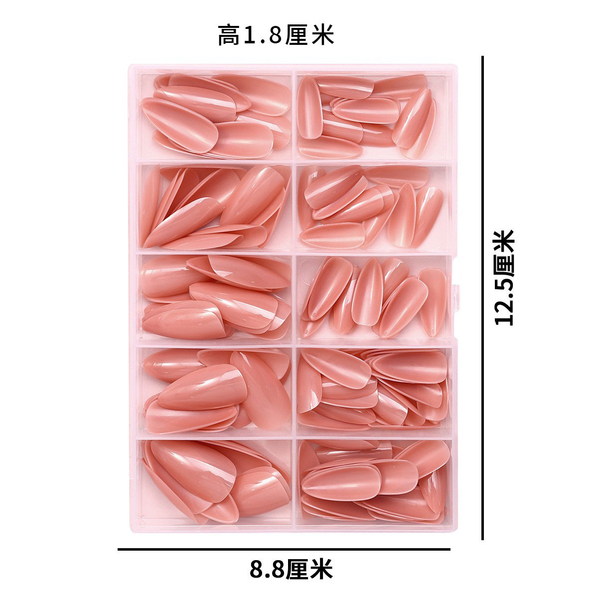 120 piezas de manicure de almendras rosadas desnudas, manicure de Yiwu en stock, manicure de alta calidad, manicure falsa