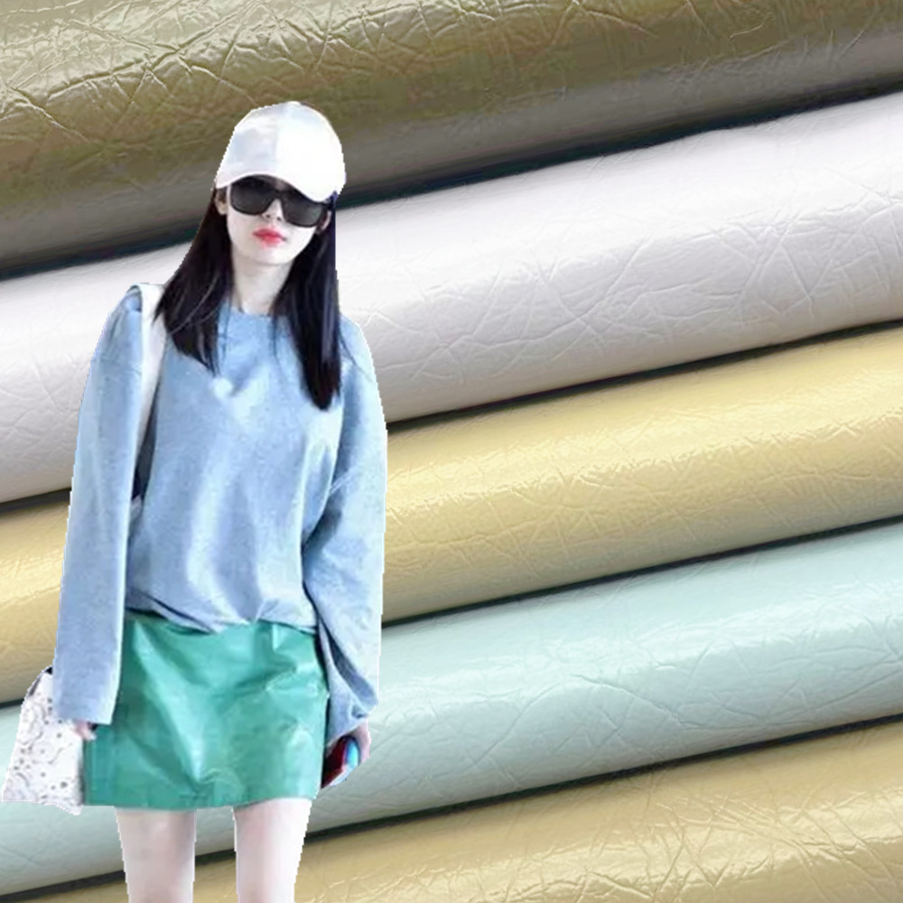 现货新西兰棉底软包pu皮革面料男装女装皮裤免洗服装箱包鞋材料