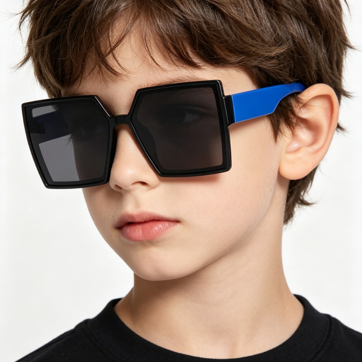 2022 nueva caja gafas de sol para niños de moda personalizada marco grande cara-mirando gafas de sol para niños pequeños accesorios frescos de moda