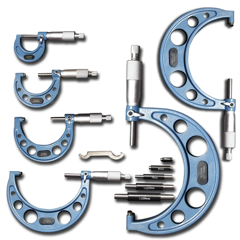 Koer set outer diameter micrometer 0-150MM spiral micrometer high hardness alloy head micrometer card instrument