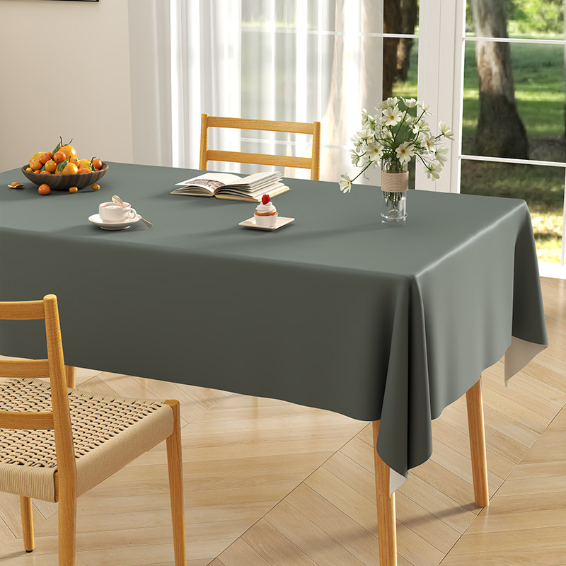 Mantel de color sólido de alta calidad, sin lavado, impermeable y a prueba de aceite, mesa de centro, mantel suave, mantel de piel de cordero, mantel rectangular