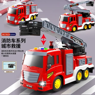 商超同款益智儿童大号惯性工程车灯光音乐故事挖掘机消防车玩具