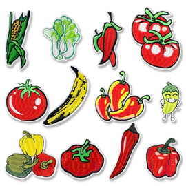 电脑刺绣布贴蔬菜水果绣花章标服装辅料修补漏洞童装补丁贴西红柿
