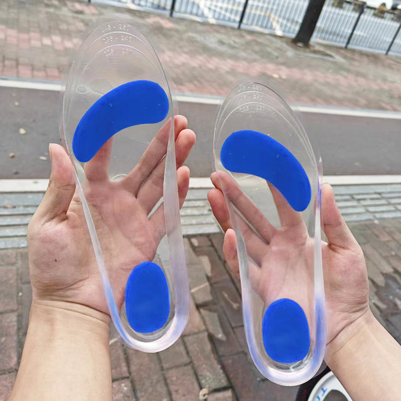 Plantillas de silicona al por mayor, suaves y totalmente acolchadas, cómodas para estar de pie por largos períodos sin fatiga, con soporte para el arco del pie para hombres y mujeres, corrección de pie plano, plantillas amortiguadoras.