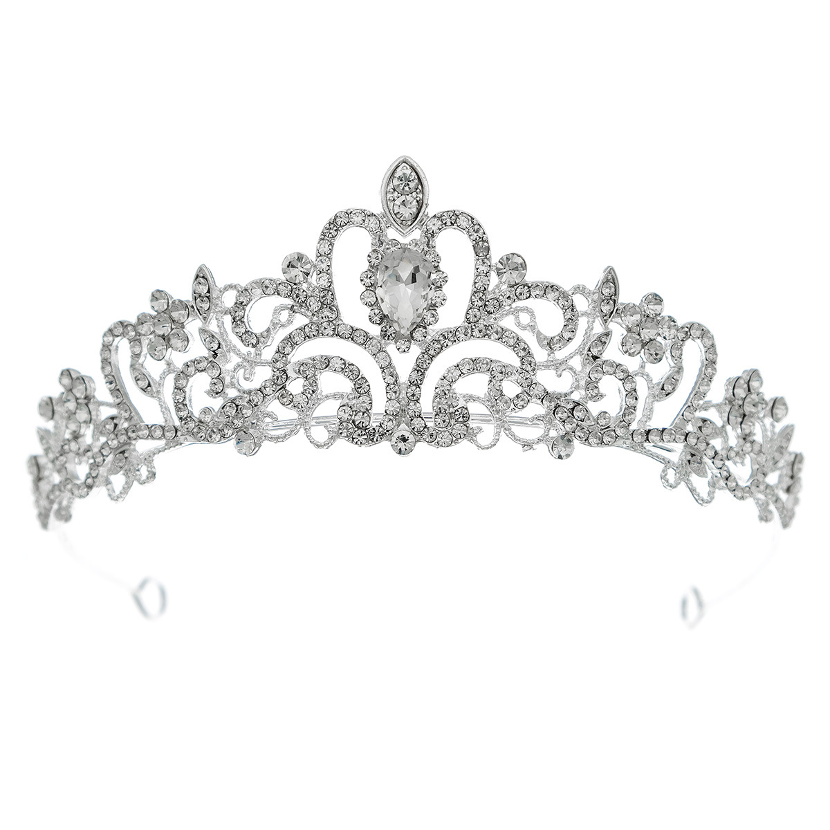 Water Droplets Pattern Women's Gender Retro Women's Water Droplets Alloy Inlay Zircon Crown