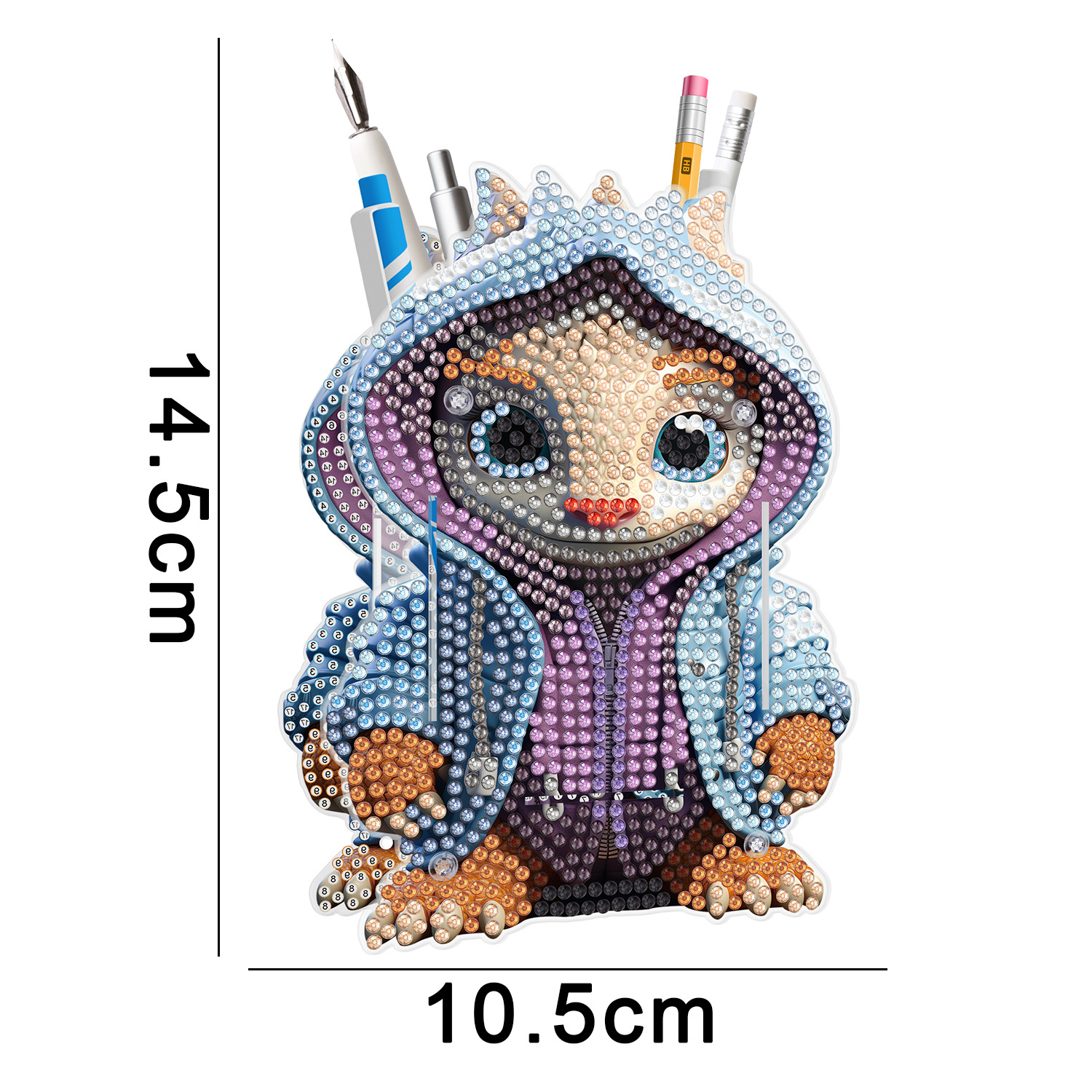 Accesorios para pintura de diamantes, soporte para bolígrafos DIY, estuche de PVC con diamantes de imitación de doble cara con diseño de animales, decoración de escritorio, disponible para distribución al por mayor.