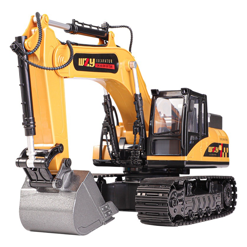 Cross-Border Wen Zhuangyuan Alloy Children's Remote Control Excavator Simulation Electric Digger Car Engineering Toy Vehicle Wholesale