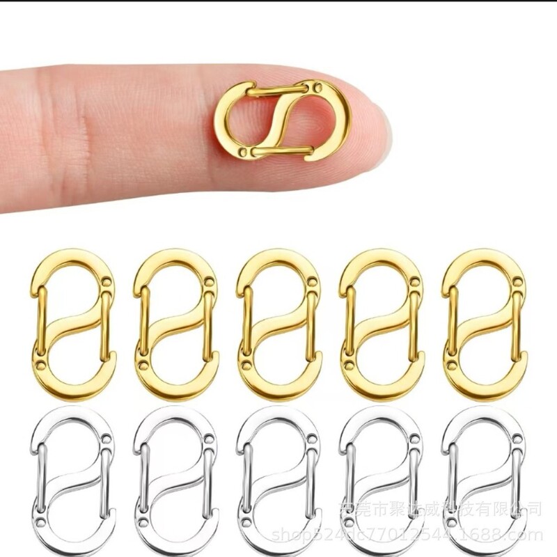 Stainless Steel 8-shaped Buckle S-shaped Bracelet Necklace Connection Buckle Bag Quick Hanging Buckle Vacuum Adjustable Buckle DIY Jewelry Accessories