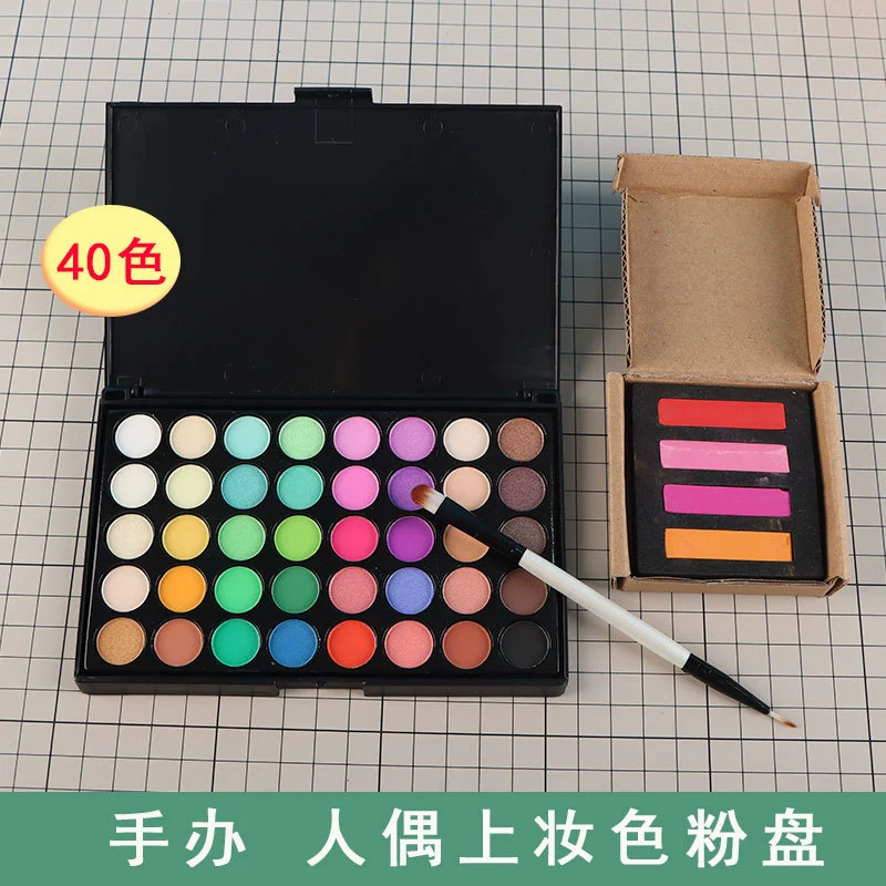 Мягкая глиняная кукла, цветовая палитра для макияжа ручной работы, 40+ цветов, кукольные работы, цветные румяна, тени для век, градиент цвета