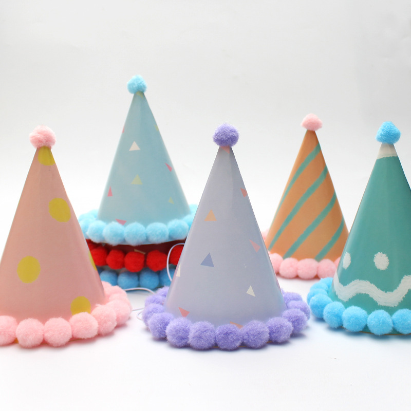 Pequeño sombrero de pelo fresco sombrero de fiesta sombrero de cumpleaños sombrero de actividad infantil sombrero de fiesta sombrero de punta