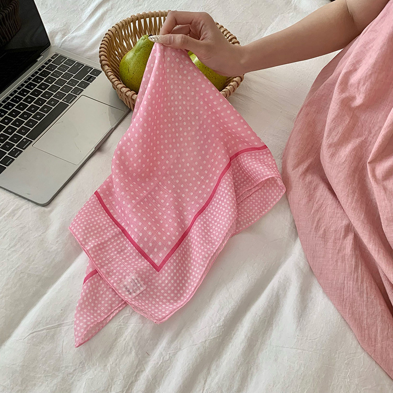 Pequeñas toallas cuadradas nuevas flores frescas coreanas simple estilo retro atmósfera sensación de pañuelo de seda bufandas decorativas