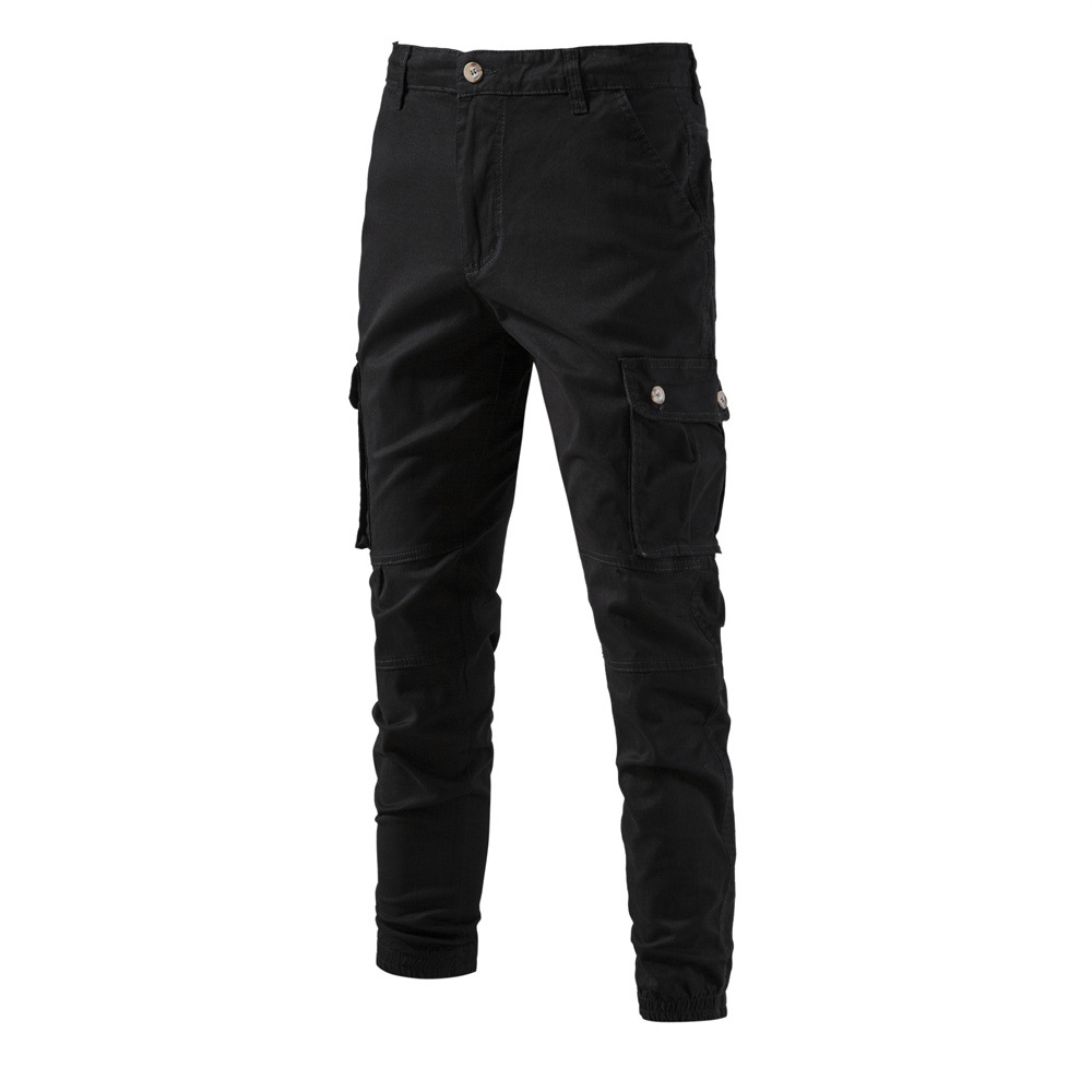 2023 Primavera e Autunno Pantaloni da lavoro casual da uomo nuovi 100% cotone traspirante Pantaloni versatili da uomo di colore solido giovanile_voghion.com