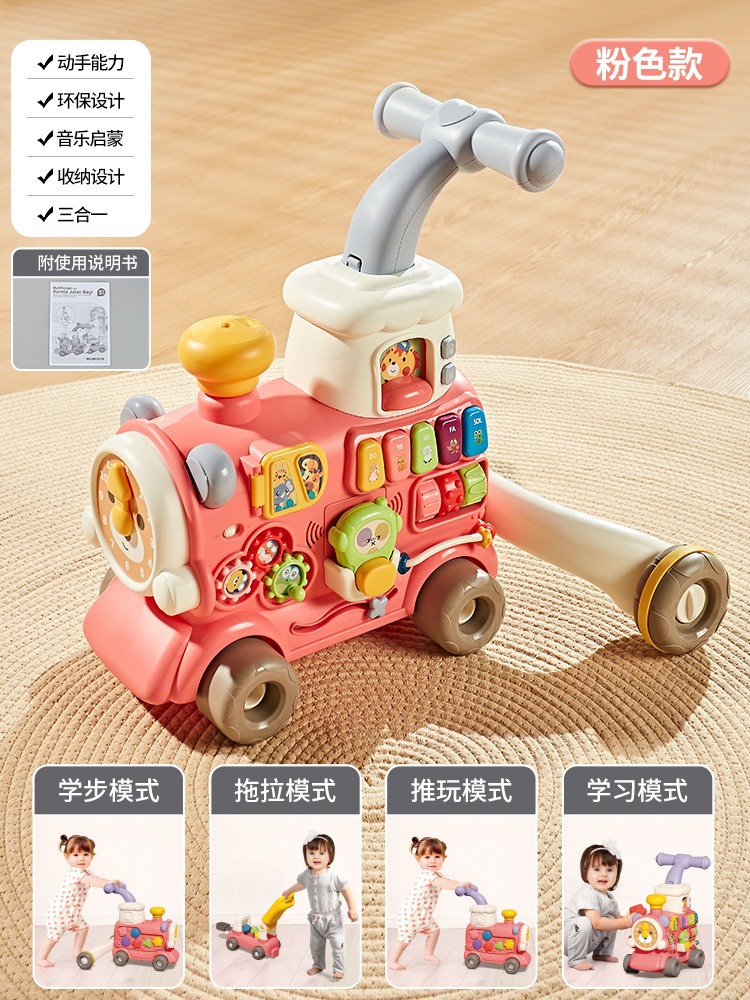 Cochecito de andador de bebé transfronterizo para evitar vuelco, el bebé puede sentarse en un andador multifuncional, juego de juguete de coche para niños