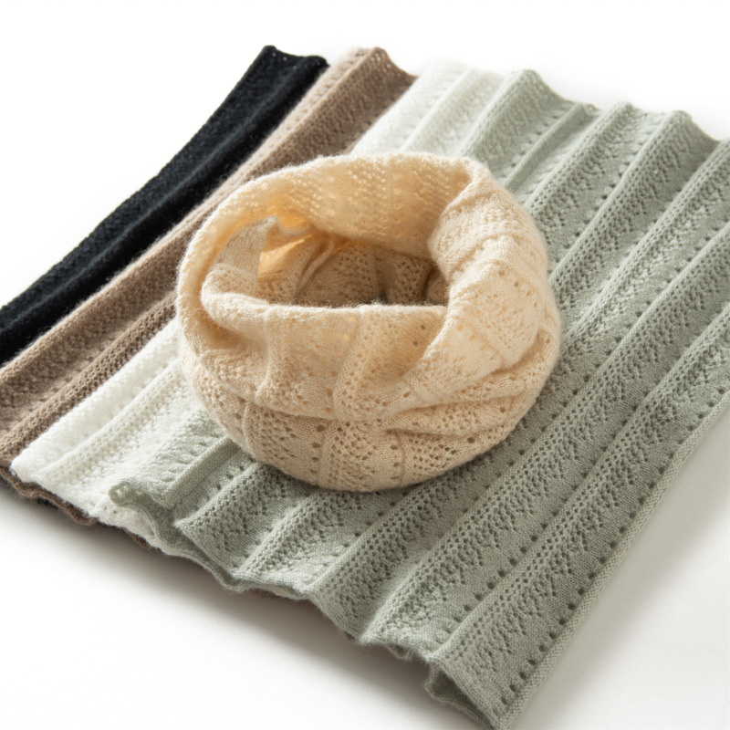 Manufacturer Cross-Border Wholesale 35% Cashmere Skin-Friendly Neck-Protecting Warm Knit Versatile Pullover Cashmere Scarf