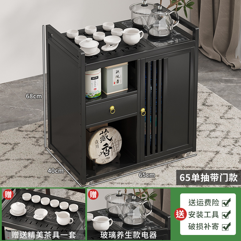 Mesa de té móvil balcón casa pequeña mesa de té carrito de té hervidor de agua integrado gabinete de té con ruedas mesa lateral de té juego de té traje