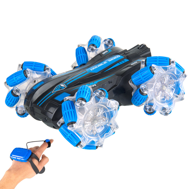 Coche de control remoto RC transfronterizo, coche de control remoto con acrobacias de gestos de doble cara, coche de juguete para niños con tracción en las cuatro ruedas, todoterreno, regalo para niños