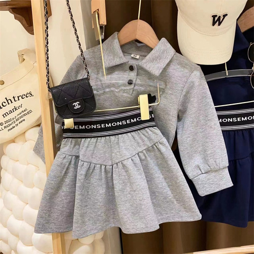 Sports suit for girls, doll collar POLO shirt, lantern sleeve bottoming shirt, pleated skirt, western style preppy style two-piece set