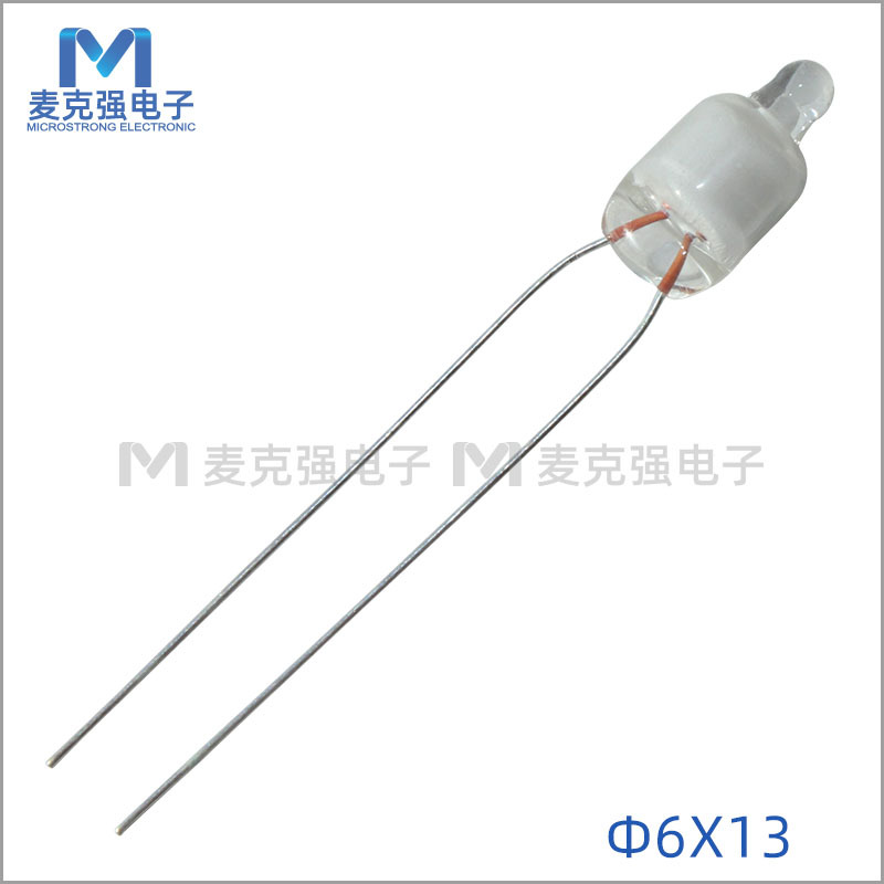 蓝色氖泡NE-2B 6*13 蓝色荧光灯F6*13mm指示灯警示灯蓝光220V