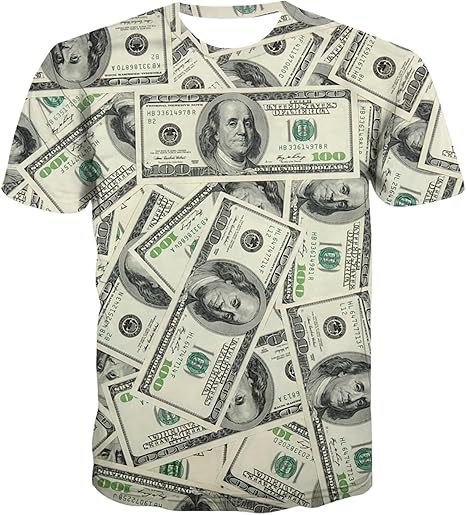 Venta caliente transfronteriza 3D impresión digital spot hombres verano calle personalidad suelta manga corta transpirable cuello redondo camiseta