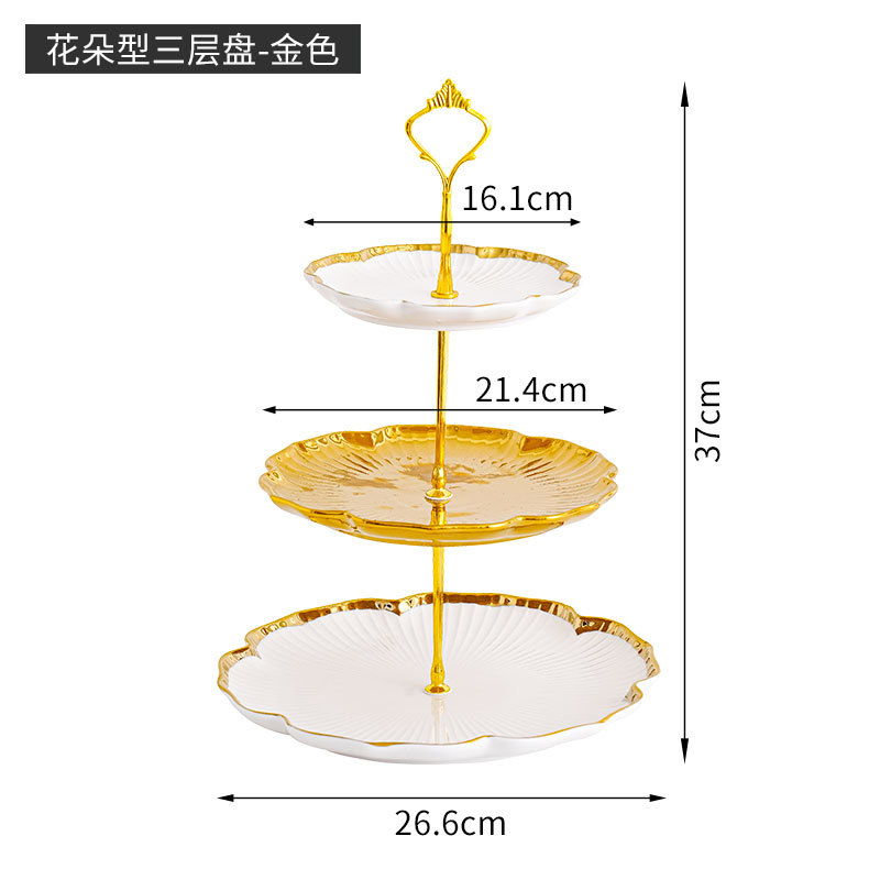 De estilo europeo de cerámica soporte de postre soporte de exhibición de la torta de cumpleaños de la boda soporte de descanso de té Mesa té de la tarde postre bandeja de frutas