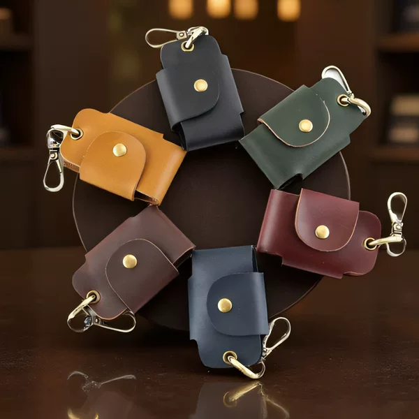 Spot Pu Leather Car Key Bag, Creative Portable Waist-Mounted Keychain, Gift Car Key Cosmetics Bag