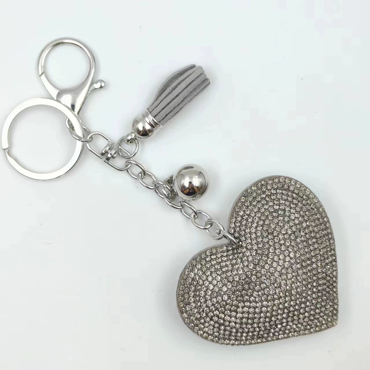 Брелок (в стиле Chanel) сердце с кисточкой, аксессуар DIY, 9×8×2 см