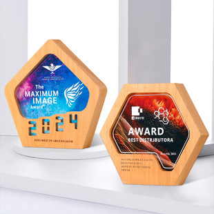 Solid Wood Crystal Trophy Production Creative Sports Games Outstanding Employee Anniversary Souvenirs Annual Meeting Competition Trophy Wholesale