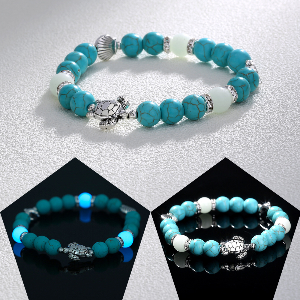 Bracelet de perles lotus phosphorescent brillant dans le noir_voghion.com