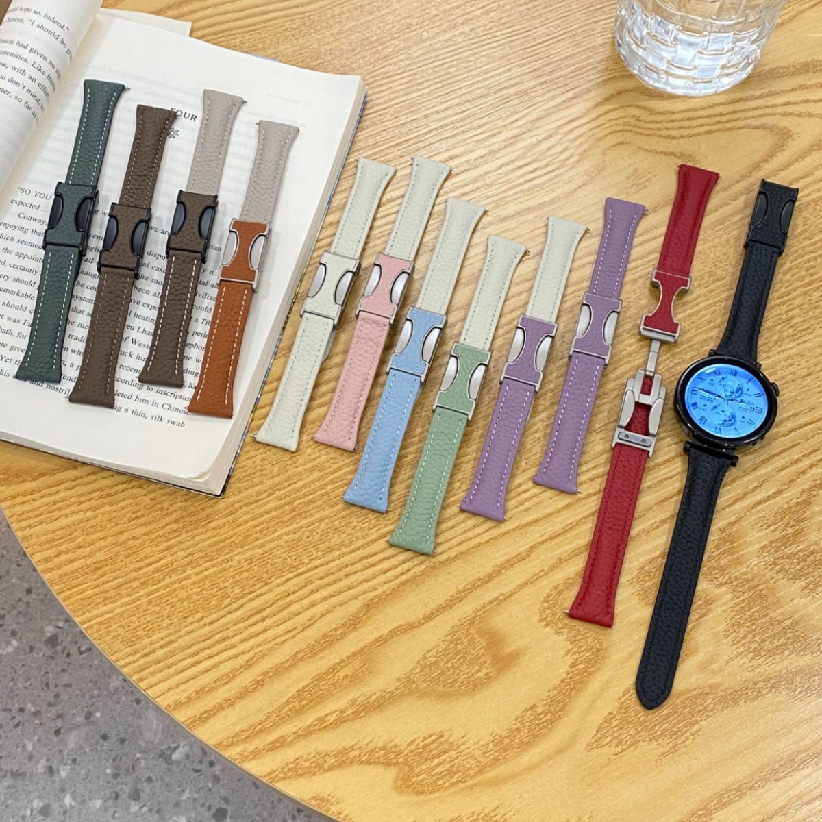 Suitable for Huawei Small Man Waist Litchi Double C Magnetic Buckle Watch with watch3watch4GT5proGT3 Women