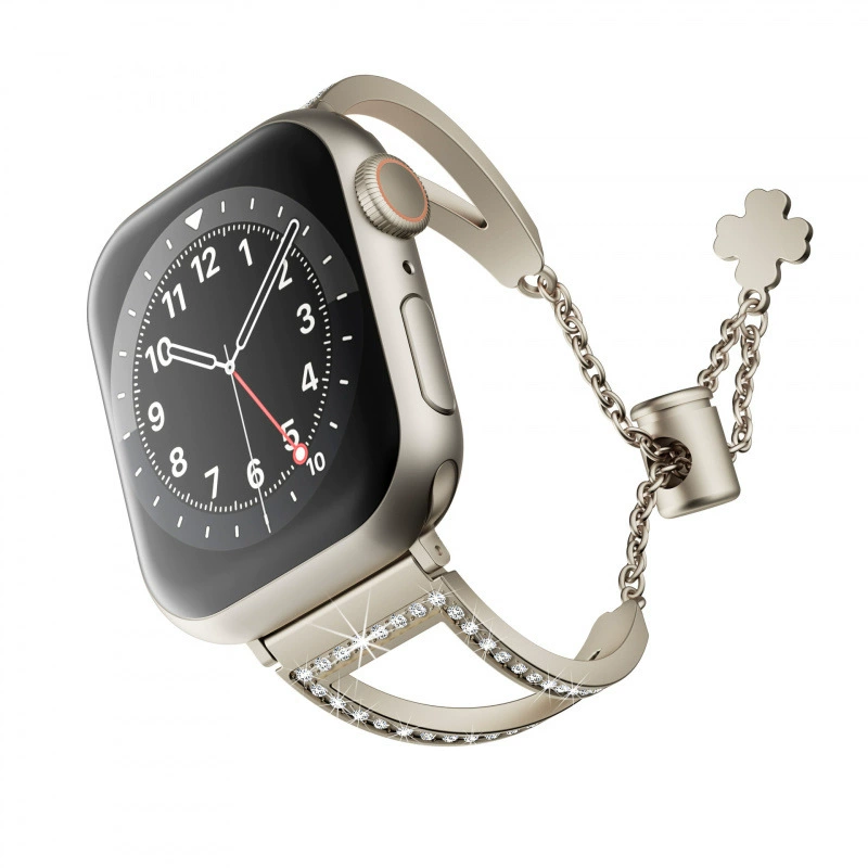 Браслет с инкрустацией diamonds треугольный металл iwatch10 ремешок подходит для S9 ремешок Apple applewatch7865se