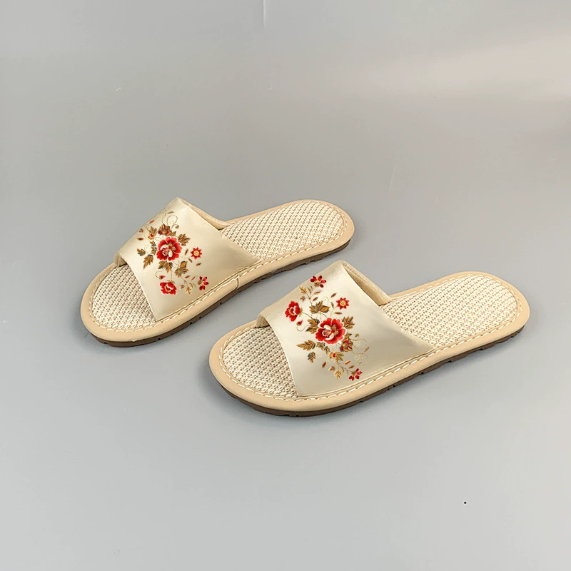Тапочки Крытый дом 2024 лето новая нескользящая новая китайская сандалия женская обувь в китайском стиле