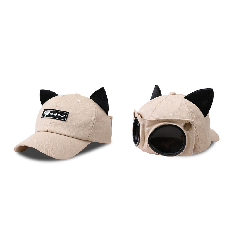 Cappellino baseball aviatore con orecchie di gatto per ragazze_voghion.com