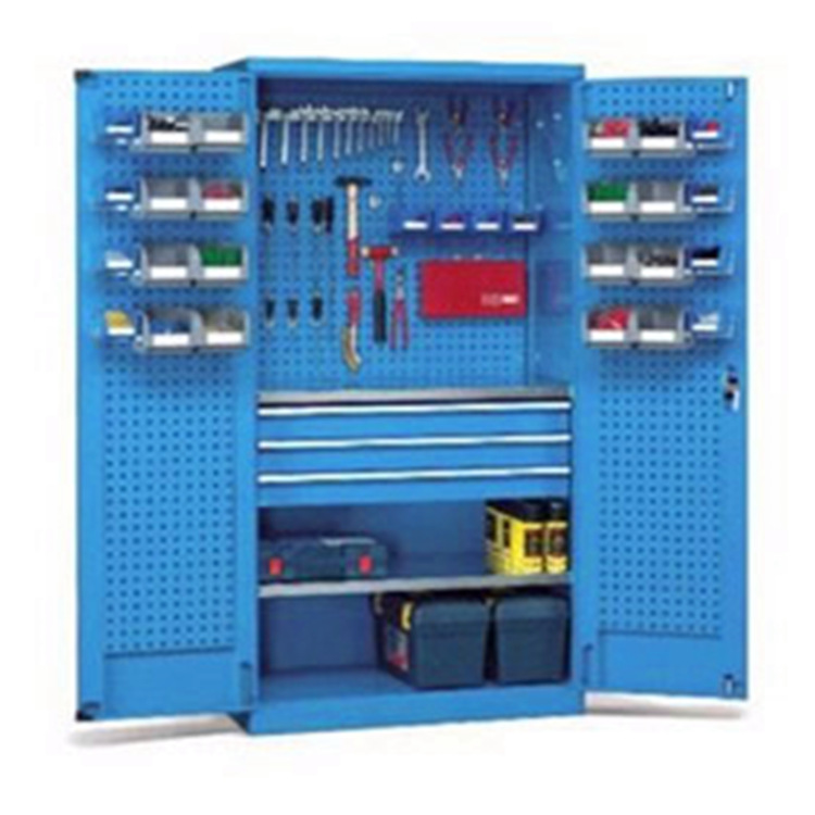 车间重型双开门置物柜抽屉置物柜天津厂家直销金属挂板置物柜