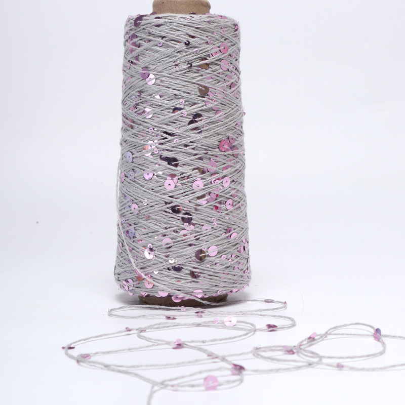 Silk Yue / mano DIY hilo de algodón multicolor brillante 3mm + 6mm sequilla 250 gramos de hilo de aguja de ganchillo